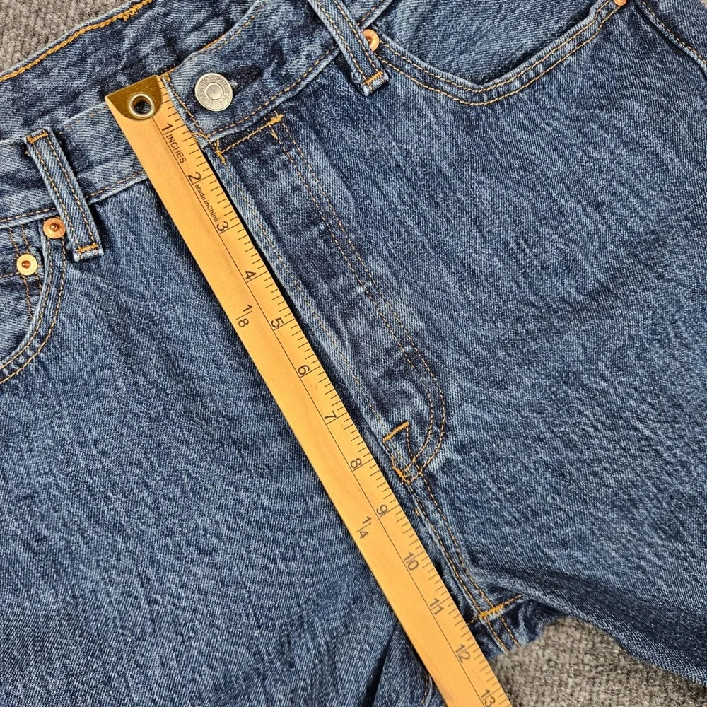 Levis 501 Original Fit Jeans Men's 33x32 Straight Leg Button Fly Denim Dark Wash